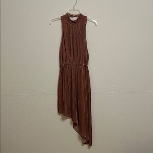 Express Asymmetrical Brown Dress
